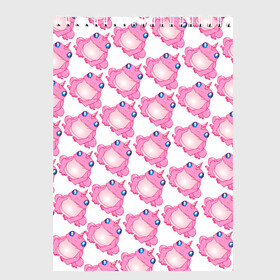 Скетчбук с принтом Сказочная розовая лягушка в Новосибирске, 100% бумага
 | 48 листов, плотность листов — 100 г/м2, плотность картонной обложки — 250 г/м2. Листы скреплены сверху удобной пружинной спиралью | единорог | животное | лягушка | персонаж | сказка