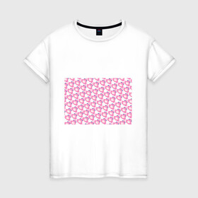 Женская футболка хлопок с принтом Сказочная розовая лягушка в Новосибирске, 100% хлопок | прямой крой, круглый вырез горловины, длина до линии бедер, слегка спущенное плечо | единорог | животное | лягушка | персонаж | сказка