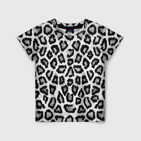 Детская футболка 3D с принтом Snow Leopard в Новосибирске, 100% гипоаллергенный полиэфир | прямой крой, круглый вырез горловины, длина до линии бедер, чуть спущенное плечо, ткань немного тянется | cheetah | leopard | wool | леопард