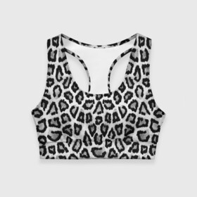 Женский спортивный топ 3D с принтом Snow Leopard в Новосибирске, 82% полиэстер, 18% спандекс Ткань безопасна для здоровья, позволяет коже дышать, не мнется и не растягивается |  | cheetah | leopard | wool | леопард