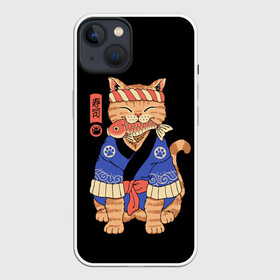 Чехол для iPhone 13 с принтом Суши Мастер в Новосибирске,  |  | cat | cats | japan | master | ninja | samurai | sushi | yakuza | катана | кот | котенок | коты | котэ | котята | кошка | мастер | ниндзя | самурай | суши | якудза | япония