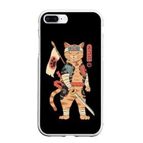 Чехол для iPhone 7Plus/8 Plus матовый с принтом Shogun Cat в Новосибирске, Силикон | Область печати: задняя сторона чехла, без боковых панелей | cat | cats | japan | ninja | samurai | shogun | yakuza | катана | кот | котенок | коты | котэ | котята | кошка | ниндзя | самурай | сёгун | якудза | япония