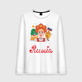 Мужской лонгслив хлопок с принтом Патриот России в Новосибирске, 100% хлопок |  | люблю свою родину | патриот | патриотизм | преданный отчизне | родина | россия | я люблю россию