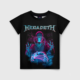 Детская футболка 3D с принтом MEGADETH в Новосибирске, 100% гипоаллергенный полиэфир | прямой крой, круглый вырез горловины, длина до линии бедер, чуть спущенное плечо, ткань немного тянется | grange | hardcore | megadeth | metal | music | punk | rock | trash | usa | мастейн | мегадес | метал | музыка | панк | рок | трэш