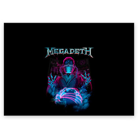 Поздравительная открытка с принтом MEGADETH в Новосибирске, 100% бумага | плотность бумаги 280 г/м2, матовая, на обратной стороне линовка и место для марки
 | grange | hardcore | megadeth | metal | music | punk | rock | trash | usa | мастейн | мегадес | метал | музыка | панк | рок | трэш