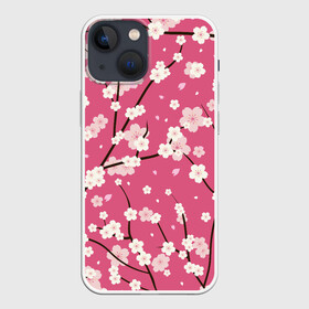 Чехол для iPhone 13 mini с принтом Сакура в Новосибирске,  |  | flowers | ветки сакуры | розовые цветочки | сакура | цветы