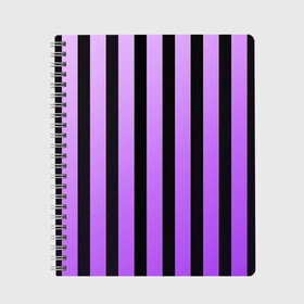 Тетрадь с принтом Полосатость в Новосибирске, 100% бумага | 48 листов, плотность листов — 60 г/м2, плотность картонной обложки — 250 г/м2. Листы скреплены сбоку удобной пружинной спиралью. Уголки страниц и обложки скругленные. Цвет линий — светло-серый
 | purple | полосы | футбол | хайп | яркий