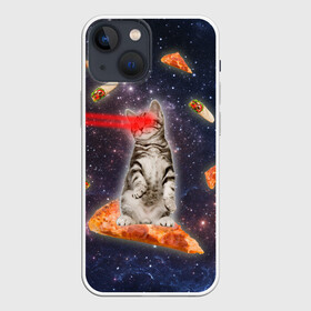 Чехол для iPhone 13 mini с принтом Котик в космосе в Новосибирске,  |  | nyan cat | youtube | еда | космос | котик | мемы | пицца | психоделика | ютуб