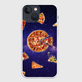 Чехол для iPhone 13 mini с принтом Пицца в космосе в Новосибирске,  |  | meat | pizza | space | youtube | еда | космос | мемы | пицца | психоделика | ютуб
