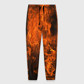 Мужские брюки 3D с принтом Огонь в Новосибирске, 100% полиэстер | манжеты по низу, эластичный пояс регулируется шнурком, по бокам два кармана без застежек, внутренняя часть кармана из мелкой сетки | burn | fire | flame | огонь | пламя