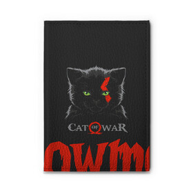 Обложка для автодокументов с принтом Cat of war в Новосибирске, натуральная кожа |  размер 19,9*13 см; внутри 4 больших “конверта” для документов и один маленький отдел — туда идеально встанут права | cat | gad of war | game | games | god of war | god of wor | атрей | атрэй | бог войны | игра | игры | кот | котёнок | кошки | кратос
