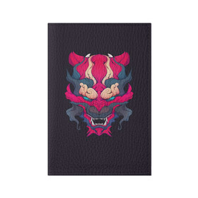 Обложка для паспорта матовая кожа с принтом Японский дьявол в Новосибирске, натуральная матовая кожа | размер 19,3 х 13,7 см; прозрачные пластиковые крепления | дьявол | закат | иньйань | иньянь | катана | катаны | самураи | самурай | япония | японское