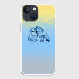 Чехол для iPhone 13 mini с принтом Совиная нежность в Новосибирске,  |  | 2021 | color2021 | illuminating | pantone | ultimate grey | yellow | желтый | любовь | природа | путешествия | серый | совы