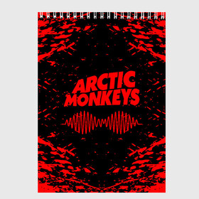 Скетчбук с принтом arctic monkeys в Новосибирске, 100% бумага
 | 48 листов, плотность листов — 100 г/м2, плотность картонной обложки — 250 г/м2. Листы скреплены сверху удобной пружинной спиралью | Тематика изображения на принте: arctic monkeys | arctic monkeys live | do i wanna know | domino | domino records | full album | lyrics | mardy bum | whyd you only call me when youre high | арктические обезьяны | домино пластинки | полный альбом | тексты песен