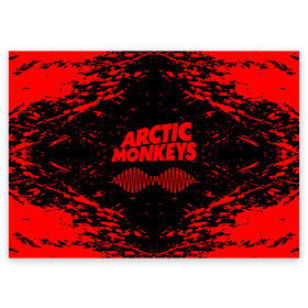 Поздравительная открытка с принтом arctic monkeys в Новосибирске, 100% бумага | плотность бумаги 280 г/м2, матовая, на обратной стороне линовка и место для марки
 | Тематика изображения на принте: arctic monkeys | arctic monkeys live | do i wanna know | domino | domino records | full album | lyrics | mardy bum | whyd you only call me when youre high | арктические обезьяны | домино пластинки | полный альбом | тексты песен