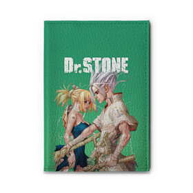 Обложка для автодокументов с принтом Dr Stone в Новосибирске, натуральная кожа |  размер 19,9*13 см; внутри 4 больших “конверта” для документов и один маленький отдел — туда идеально встанут права | dr. stone | kohaku | senku | taiju | доктор стоун | исигами сэнку | кохаку | сэнку | тайдзю | цукаса