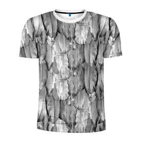 Мужская футболка 3D спортивная с принтом White Raven в Новосибирске, 100% полиэстер с улучшенными характеристиками | приталенный силуэт, круглая горловина, широкие плечи, сужается к линии бедра | plumage | raven | ворон | оперение | перья