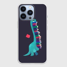 Чехол для iPhone 13 Pro с принтом Book Dinosaur в Новосибирске,  |  | Тематика изображения на принте: barosaurus | book | books | dino | dinosaur | knowledge | study | барозавр | знания | книга | книги | книжный