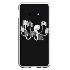 Чехол для Samsung S10E с принтом Octopus Book в Новосибирске, Силикон | Область печати: задняя сторона чехла, без боковых панелей | Тематика изображения на принте: black | book | books | dual | knowledge | octopus | study | white | белое | знания | книга | книги | книжный | осьминог | черно белое | черное