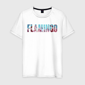 Мужская футболка хлопок с принтом FLAMINGO в Новосибирске, 100% хлопок | прямой крой, круглый вырез горловины, длина до линии бедер, слегка спущенное плечо. | flamingo | птицы | розовый | фламинго