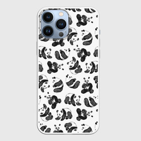 Чехол для iPhone 13 Pro Max с принтом Акварельные панды паттерн в Новосибирске,  |  | art | black white | cute | funny panda | panda | pandas | pattern | watercolor | акварель | акварельный рисунок | арт | детский рисунок | маленькие панды | медведи | медвежата | милые панды | мишки | панда | пандочка | пандочки | узор