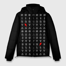 Мужская зимняя куртка 3D с принтом Stand out black в Новосибирске, верх — 100% полиэстер; подкладка — 100% полиэстер; утеплитель — 100% полиэстер | длина ниже бедра, свободный силуэт Оверсайз. Есть воротник-стойка, отстегивающийся капюшон и ветрозащитная планка. 

Боковые карманы с листочкой на кнопках и внутренний карман на молнии. | black energy | выделение | молния | свободный текст | энергия