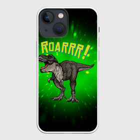 Чехол для iPhone 13 mini с принтом Roarrr Динозавр T rex в Новосибирске,  |  | dino | dinosaur | roar | t rex | динозавр | роар | тирекс | трекс