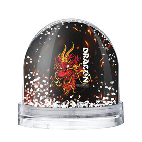 Снежный шар с принтом Dragon Огненный дракон в Новосибирске, Пластик | Изображение внутри шара печатается на глянцевой фотобумаге с двух сторон | dragon | fire | дракон | китай | китайский огонь | костер | огонь
