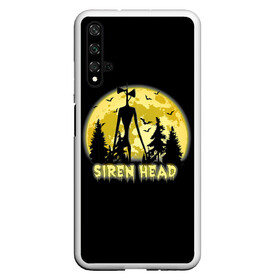 Чехол для Honor 20 с принтом Siren Head Yellow Moon в Новосибирске, Силикон | Область печати: задняя сторона чехла, без боковых панелей | Тематика изображения на принте: 6789 | cartoon | cat | forest | foundation | head | monster | moon | mountains | scp | siren | sirenhead | голова | горы | кот | лес | луна | монстр | объект | объекты | сирена | сиреноголовый | фонд | чудище | чудовище