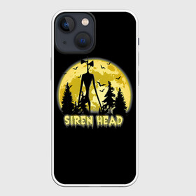 Чехол для iPhone 13 mini с принтом Siren Head | Yellow Moon в Новосибирске,  |  | Тематика изображения на принте: 6789 | cartoon | cat | forest | foundation | head | monster | moon | mountains | scp | siren | sirenhead | голова | горы | кот | лес | луна | монстр | объект | объекты | сирена | сиреноголовый | фонд | чудище | чудовище