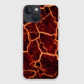 Чехол для iPhone 13 mini с принтом Лава в Новосибирске,  |  | Тематика изображения на принте: лава | огонь | пламя | разлом | текстура | трещины
