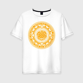 Женская футболка хлопок Oversize с принтом Магический круг в Новосибирске, 100% хлопок | свободный крой, круглый ворот, спущенный рукав, длина до линии бедер
 | доктор стрэндж | константин | круг | магия | сверхъестественное