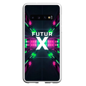 Чехол для Samsung Galaxy S10 с принтом FuturX в Новосибирске, Силикон | Область печати: задняя сторона чехла, без боковых панелей | будущее | киберпанк | крест | неон | технологии