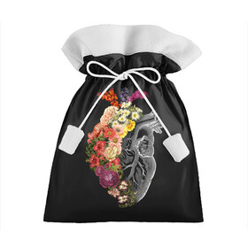 Подарочный 3D мешок с принтом Natural Heart Dual в Новосибирске, 100% полиэстер | Размер: 29*39 см | Тематика изображения на принте: 8 | flower | flowers | garden | heart | natural | symbiote | день | женский | марта | международный | природа | растения | сердце | симбиот | цветы