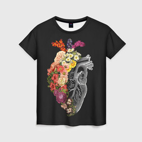 Женская футболка 3D с принтом Natural Heart Dual в Новосибирске, 100% полиэфир ( синтетическое хлопкоподобное полотно) | прямой крой, круглый вырез горловины, длина до линии бедер | Тематика изображения на принте: 8 | flower | flowers | garden | heart | natural | symbiote | день | женский | марта | международный | природа | растения | сердце | симбиот | цветы