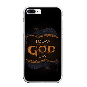 Чехол для iPhone 7Plus/8 Plus матовый с принтом God day GOW в Новосибирске, Силикон | Область печати: задняя сторона чехла, без боковых панелей | gad of war | game | games | god of war | god of wor | бог войны | игра | игры | кинжалы | кратос | праздник