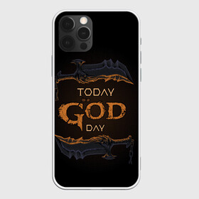 Чехол для iPhone 12 Pro с принтом God day GOW в Новосибирске, силикон | область печати: задняя сторона чехла, без боковых панелей | gad of war | game | games | god of war | god of wor | бог войны | игра | игры | кинжалы | кратос | праздник