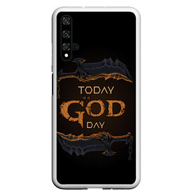 Чехол для Honor 20 с принтом God day GOW в Новосибирске, Силикон | Область печати: задняя сторона чехла, без боковых панелей | gad of war | game | games | god of war | god of wor | бог войны | игра | игры | кинжалы | кратос | праздник