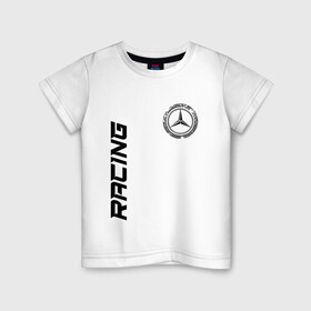 Детская футболка хлопок с принтом Mercedes в Новосибирске, 100% хлопок | круглый вырез горловины, полуприлегающий силуэт, длина до линии бедер | Тематика изображения на принте: amg | auto | bens | benz | logo | merc | mercedes | mersedes | moto | star | vthctltc | авто | амг | бенц | звезда | класс | лого | логотип | мерин | мерс | мерседес | мото | символ | символы | ьуксувуы