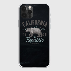 Чехол для iPhone 12 Pro Max с принтом California republic в Новосибирске, Силикон |  | bear | california | republic | state | калифорния | медведь | республика