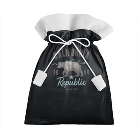 Подарочный 3D мешок с принтом California republic в Новосибирске, 100% полиэстер | Размер: 29*39 см | Тематика изображения на принте: bear | california | republic | state | калифорния | медведь | республика