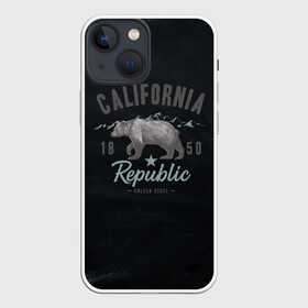 Чехол для iPhone 13 mini с принтом California republic в Новосибирске,  |  | Тематика изображения на принте: bear | california | republic | state | калифорния | медведь | республика