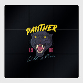 Магнитный плакат 3Х3 с принтом Пантера 1986 в Новосибирске, Полимерный материал с магнитным слоем | 9 деталей размером 9*9 см | 1986 | panther | джунгли | дикая | кошка | пантера