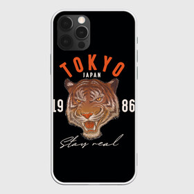 Чехол для iPhone 12 Pro с принтом Tokyo Tiger Japan в Новосибирске, силикон | область печати: задняя сторона чехла, без боковых панелей | Тематика изображения на принте: japan | tokyo | большая кошка | полосатый | тигр | тигрица | токио | хищник