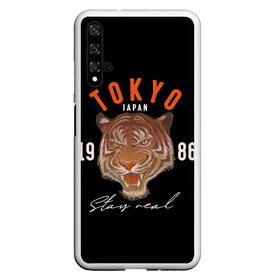 Чехол для Honor 20 с принтом Tokyo Tiger Japan в Новосибирске, Силикон | Область печати: задняя сторона чехла, без боковых панелей | Тематика изображения на принте: japan | tokyo | большая кошка | полосатый | тигр | тигрица | токио | хищник