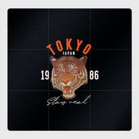 Магнитный плакат 3Х3 с принтом Tokyo Tiger Japan в Новосибирске, Полимерный материал с магнитным слоем | 9 деталей размером 9*9 см | Тематика изображения на принте: japan | tokyo | большая кошка | полосатый | тигр | тигрица | токио | хищник