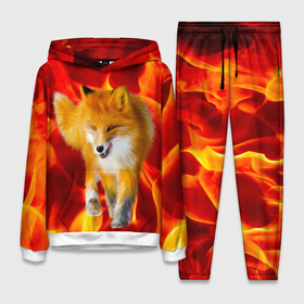 Женский костюм 3D (с толстовкой) с принтом Fire Fox в Новосибирске,  |  | animal | fire | fox | texture | битва огней | животные | лис | лиса | огонь | пламя | стихия | текстура