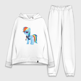 Женский костюм хлопок Oversize с принтом Pony   Rainbow Dash в Новосибирске,  |  | applejack | friendship | mylittlepony | rainbow dash | twilight sparkle | waifu | вайфу | дружба это магия | кони | моя маленькая пони | мультфильм | пони | радуга | ренбоу деш | эплджек