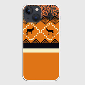 Чехол для iPhone 13 mini с принтом Африканский Мотив в Новосибирске,  |  | африка | африканский мотив | газели | животное | линии | полосы | рисунок | туризм