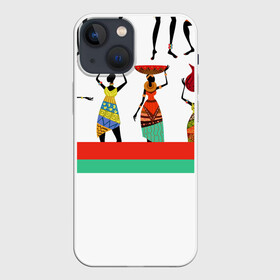 Чехол для iPhone 13 mini с принтом Девушки в Новосибирске,  |  | африка | афроамериканки | девушки | линии | полосы | рисунок